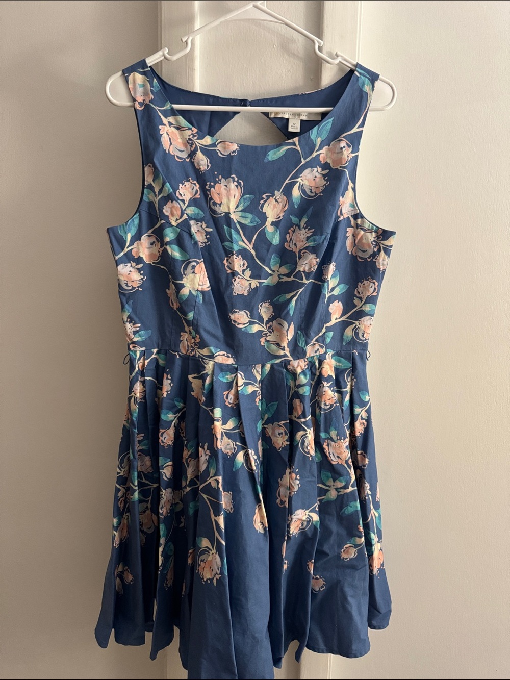 LC Lauren Conrad Navy Floral Fit & Flare Mini Dress